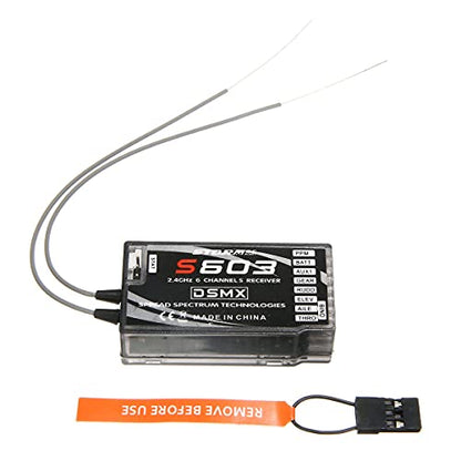6 Channel 2.4 GHz Air Receiver, DSM2/DSMX Compatible, Black