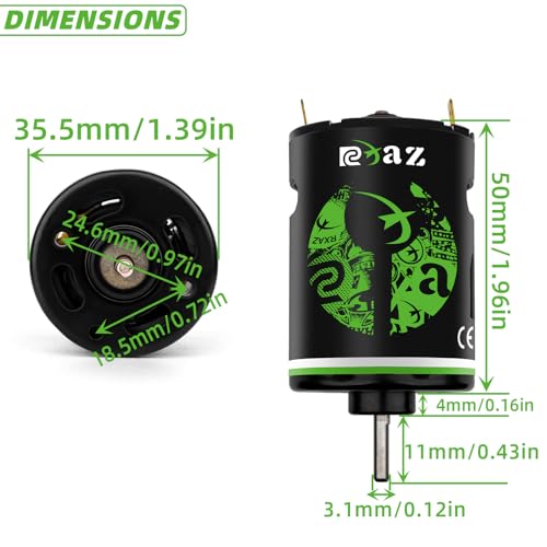 Brushed Power Combo 540 10T Motor 60/320A ESC BEC 6V/2A Splash-Proof for 1/10 RC Crawler Car Axial SCX10 AXI03007 90046 TRX4 D90 Monster Truck,High-Speed Car (10T)