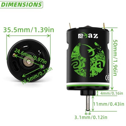 Brushed Power Combo 540 10T Motor 60/320A ESC BEC 6V/2A Splash-Proof for 1/10 RC Crawler Car Axial SCX10 AXI03007 90046 TRX4 D90 Monster Truck,High-Speed Car (10T)