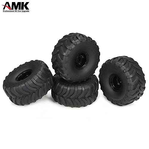 69 * 33mm Mud 1.0 Crawler Tires with 7mm Hex Hub Beadlock Wheel Rims for Monster Truck 1/24 RC Car Axial SCX24 AX24 FCX24 1/18 Scale TRX4M Upgrades