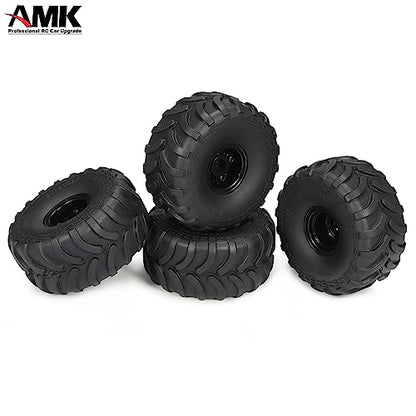 69 * 33mm Mud 1.0 Crawler Tires with 7mm Hex Hub Beadlock Wheel Rims for Monster Truck 1/24 RC Car Axial SCX24 AX24 FCX24 1/18 Scale TRX4M Upgrades