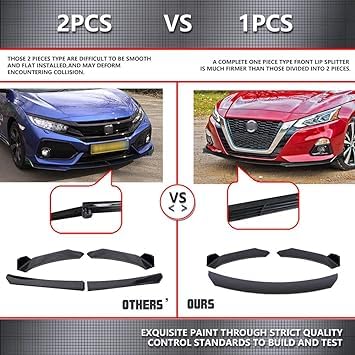 x xotic tech 9Pcs Front Bumper Lip Chin Spoiler + Side Skirt Winglets Diffuser + Rear Bumper Canard Splitter Car Body Kits + Blue Adjustable 10"-13" Support Rods Universal Fit Most Vehicles - color: Blue, size: Full Wide Body Kit w/10"-13" Rod