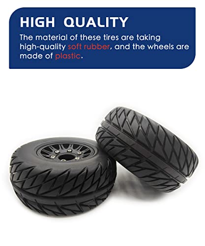 RC Short Course Truck Tires with Foam Inserts for 1/10 Scale Arrma Senton | Detachable Replacement 17mm 14mm 12mm RC Wheels and Tires High Grip,Pre-Mounted,Durable Rubber,Ready to Install
