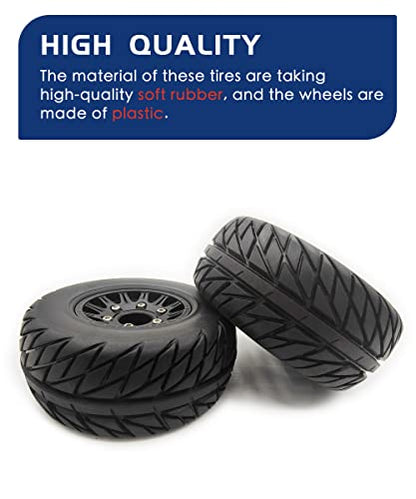 RC Short Course Truck Tires with Foam Inserts for 1/10 Scale Arrma Senton | Detachable Replacement 17mm 14mm 12mm RC Wheels and Tires High Grip,Pre-Mounted,Durable Rubber,Ready to Install