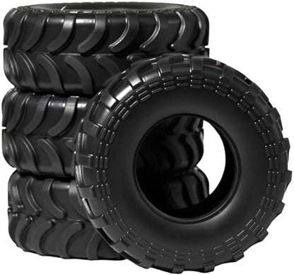 1.3" Tires for SCX24 & TRX4M 63.2 26.7mm RC Crawler Tires Upgrades with Foam Inserts Compatible with Traxxas Axial 1/18 1/24 Scale RC Cars Aggressive Mud Terrain Sticky Crawler Design - size: 1.3-66mm-rzt
