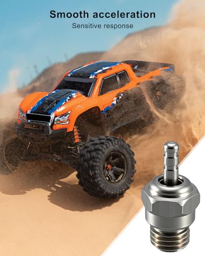 6-Pack 70117 RC Glow Plug No.4 Replace OS 8 | N4 Spark Nitro Engine Parts Fit for Traxxas HPI HSP Kyosho 1/8 1/10 RC Car Truck Buggy, Hot Glow Plug - size: No.4