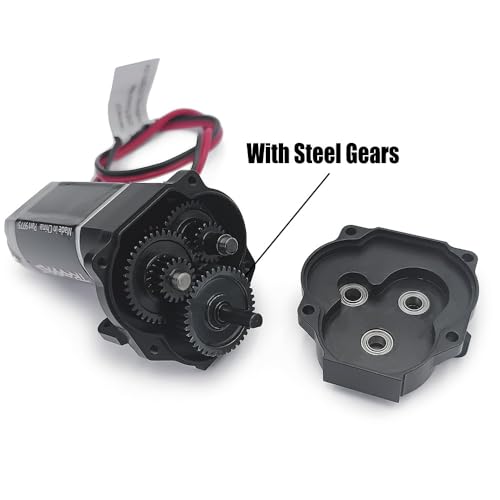RCLIONS Aluminum Transmission Case 9.7:1 Gearbox with Steel Gear for 1/18th TRX4-M RC Car Upgrade Parts Accessories