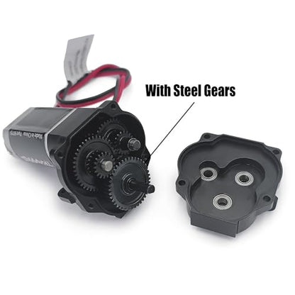 RCLIONS Aluminum Transmission Case 9.7:1 Gearbox with Steel Gear for 1/18th TRX4-M RC Car Upgrade Parts Accessories