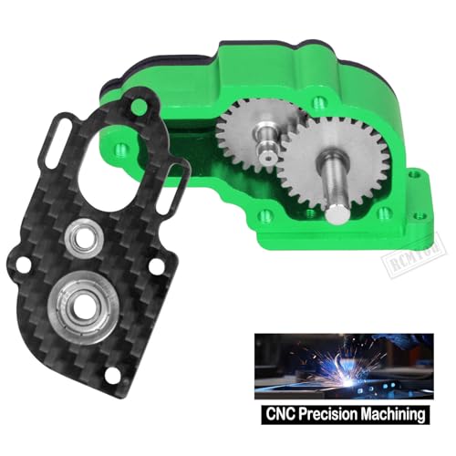 RC Carbon Fiber Frame Chassis w/Gearboxes Upgrades Part for 1/10 SCX10 SCX10 II 90046 90047 RC Crawler Car,Green - color: Green - Parts