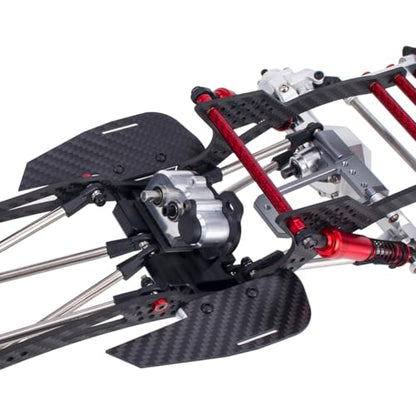 RC Performance Carbon Fiber LCG Chassis Kit with Gearbox Shock Absorber for 1/10 RC Crawler SCX10 Capra Upgrade (Full Chassis Kit) - style: Full Chassis Kit