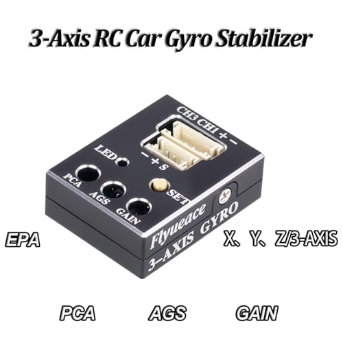 3 Axis Gyro Upgraded Mini Gyros - Automatic Stability Control Transmitter Gyroscope Sensitivity Adjustable for RC for RC Drift Racing Crawlers Cars Boats