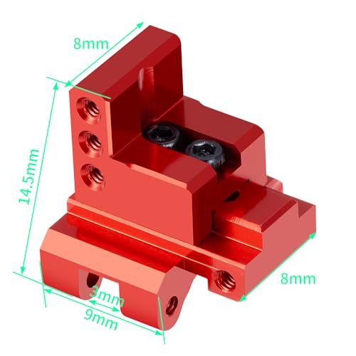 1/24th Adjustable Rear Link Mount Aluminum Link Bracket for Axial SCX24 1:24 RC Model Crawler Car Upgrade Parts (Red) - color: Red