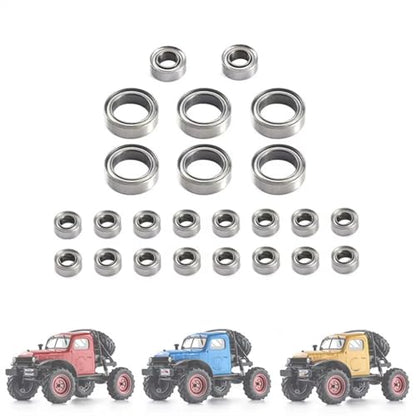 RC Car Upgrade Parts Compatible with FMS for FCX24 1/24 RC Crawler Car Upgrade Parts Spare Replacement Accessories 24Pcs Steel Ball Bearing Set