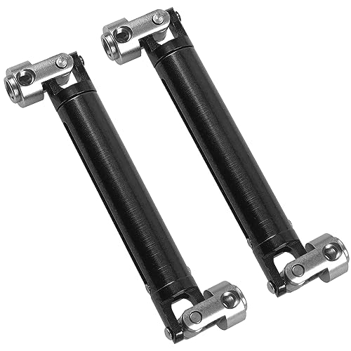 1Pair ShareGoo Aluminium Alloy RC Car Drive Shaft 103-148mm Universal Joint CVD DriveShaft Compatible with Axial SCX10 Tamiya CC01 D90 RC4WD TF2 HSP Redcat 1/10 RC Crawler (Black) - color: Black