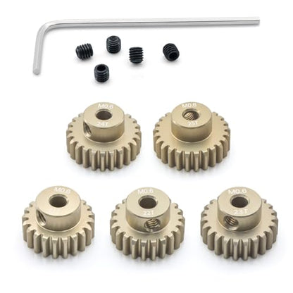 Surpass Hobby M0.6 Pinion Gear 3.175mm 21T 22T 23T 24T 25T Motor Gears for 1/10 RC Car Brushed Brushless Motor Parts - size: 21T 22T 23T 24T 25T