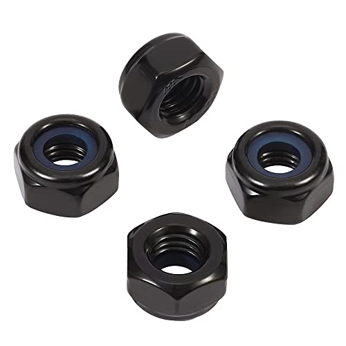 1/2-13 Nylon Insert Hex Lock Nuts Locknuts, 304 Stainless Steel 18-8, Black Oxide (304), 10 PCS - color: Black, size: 1/2-13