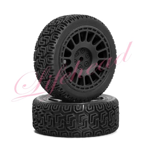 Lifehead 2.68 inch RC On Road Racing Car Tires and Wheels for 1/10 RC On-Road Touring Drift Car HSP Tamiya XV01 TT01 TT02 HPI Kyosho FAZER MK2 /12mm Hex - color: Black 2