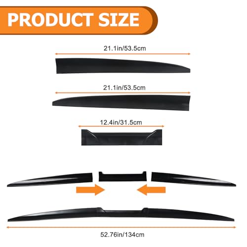for Car Rear Trunk Spoiler Tail Universal,Modification Tail Wing Universal,3-Section Adjustable and Cuttable Rear Window Top Roof Spoiler Wing,40-55 inches (Black) - color: Black