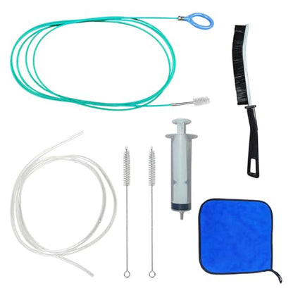 Car Sunroof Drain Cleaning Tool Kit, 118 Inch Flexible Tube Cleaning Brush with Syringe Hose, Vehicle Windshield and Trunk Wiper Hole Unclogger Accessories (Green)