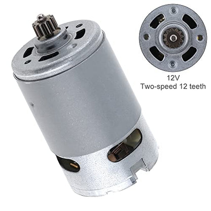 RS550 12V 19500 RPM DC Motor with Two-Speed 12 Teeth and High Torque Gear Box for Electric Drill/Screwdriver