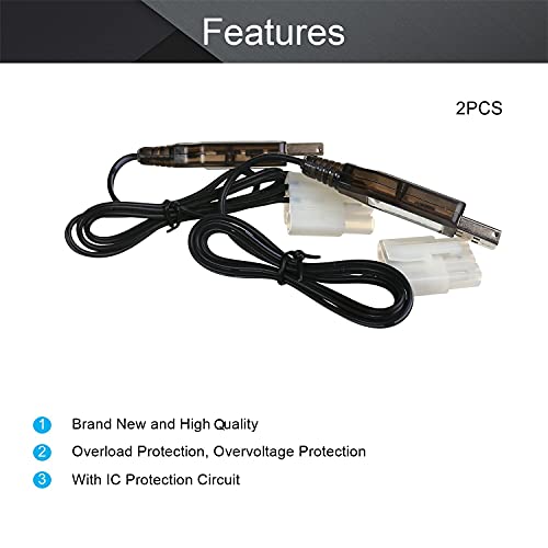 Bettomshin 2Pcs L6.2-3P USB Charging Cable for RC Car 9.6V 200mA Ni-MH Ni-CD Battery