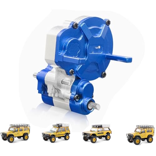 Complete RC Metal Transmission Gearbox Case with Gear Compatible for FMS FCX24M RC Crawler Car Upgrades Parts Transmission Center Gearbox Case for FMS FCX24M Accessories(Blue) - color: Blue