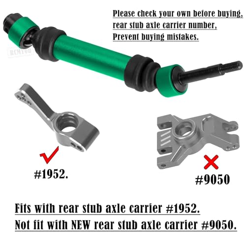 RC Drive Shaft CVD Axles Upgrades Part for 1/10 Slash VXL 4X4,Rustler VXL 4X4,Stampede VXL 4X4,#45 Steel Front Rear Driveshaft with Hex,Green - color: Green - Upgrades