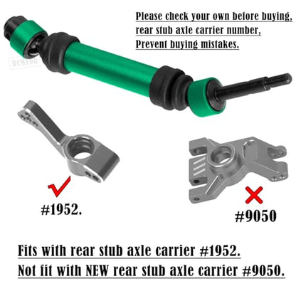 RC Drive Shaft CVD Axles Upgrades Part for 1/10 Slash VXL 4X4,Rustler VXL 4X4,Stampede VXL 4X4,#45 Steel Front Rear Driveshaft with Hex,Green - color: Green - Upgrades