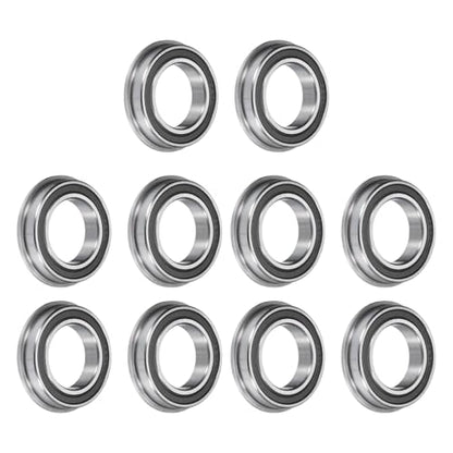 uxcell F6804-2RS Flanged Ball Bearing 20x32x7mm Double Sealed Chrome Steel Flange Bearings, 10pcs - size: F6804-2RS 20x32x7mm