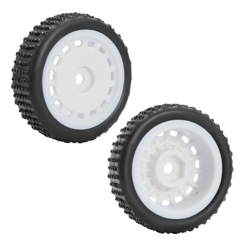 Pre-Mounted Pin Buggy Tires and Wheels Rims Hub Tires Set for 1/24 Losi Micro-B 1/28 Losi Micro-T Wltoys 244016 Upgrade Part (White Micro-T) - color: White Micro-t