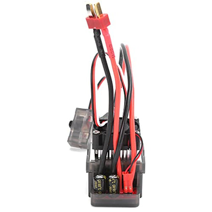 Dioche [320A TwoWay Brushed ESC with Brake and Cooling Fan - High Voltage Version for RC Cars and Boats - Durable Plastic & Aluminum Components Automatic Centering Control