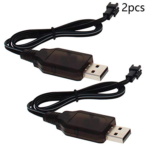 Heyiarbeit SM-2P Positive USB Charging Cable for RC Car 7.2 V 250 mA Ni-MH Ni-CD Battery 2Pcs - size: SM-2P 2Pcs