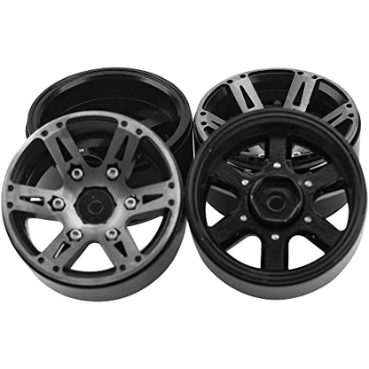 Metal 1.9'' Beadlock Wheel Rims 1.9 Wheels 12mm Hex Hubs Compatible with Axial SCX10 SCX10-ii SCX10-iii Traxxas TRX4 RC4WD D90 Gen7 Gen7 1/10 RC Crawler, 4Pack