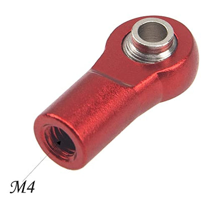 10Pcs ShareGoo M4 Ball Joint,M4 Tie Rod End 4mm Thread Ball Head Holder Link Compatible with Axial SCX10-II 90046 90047 D90 TRX-4 1/10 RC Crawler Car,L20mm