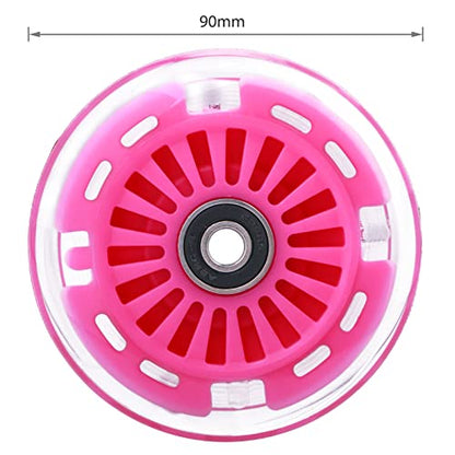 90mm Wiggle Car Polyurethane Replacement Wheels Set Upgrades for PlasmaCar Ride-on Toys Wiggle Car Replacement Wheels, 4-Pack (Pink) - color: Pink