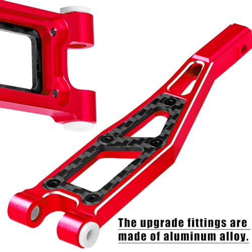 RC Carbon Fibre Suspension Arms Upgrades Part for 1/8 Kraton,Outcast,Notorious 6S BLX,Talion 6S BLX,Front Upper Lower and Rear Swing Arm Set with Pivot Balls Hops up,Red(6PCS)