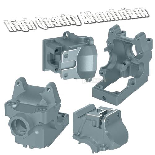 Aluminium Transmission Gearbox Upgrades Part for 1/10 Slash/Rustler/Stampede/Jato VXL 4X4 4WD,XO-1,RC Front Rear Gearbox & 37T Differential Gear,Replace #6880#6881,Titanium - color: Titanium - (Upgrades)