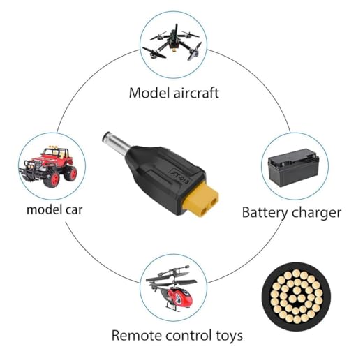 ChenYang XT60 to DC Adapter,DC 5.5x2.1mm Male to XT60 Female Bidirectional Charging Conversion Adapter for Aircraft Model/Car Model/Remote Control Toy/Battery Charger - style: DC Male to XT60 Female