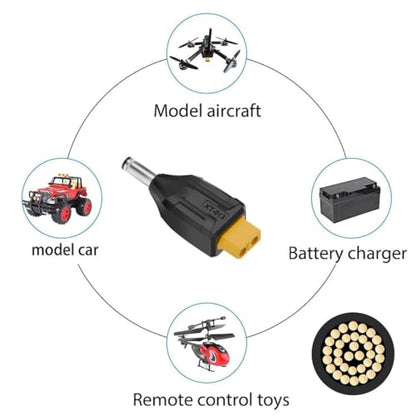 ChenYang XT60 to DC Adapter,DC 5.5x2.1mm Male to XT60 Female Bidirectional Charging Conversion Adapter for Aircraft Model/Car Model/Remote Control Toy/Battery Charger - style: DC Male to XT60 Female