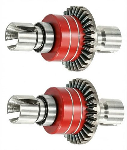 Steel RC Front Rear Differential Diff Input Gear Set Upgrade Parts for Hyper go 1/16 H16BM H16PL H16DR H16207 16208 16209 16210 H16 1/14 14301 14302 14209 14210 Series（Red）.