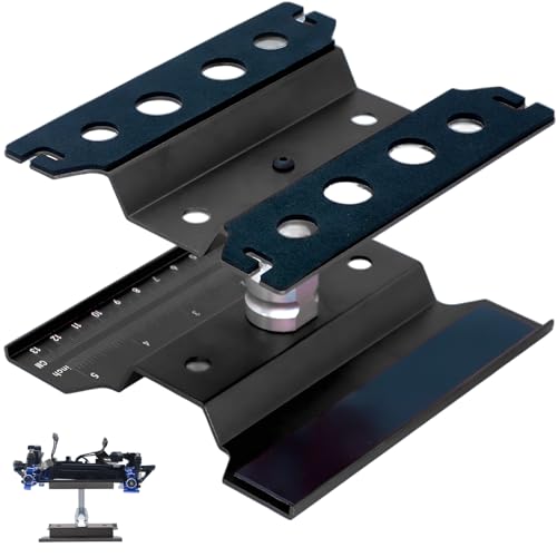 RC Car Repair Work Stand Lift Lower Adjustable Workstation Aluminum 360 Degree Rotation for 1/8 1/10 1/12 RC Car Traxxas Slash TRX4 Arrma Axial SCX10 Losi Redcat Wltoys RC Crawler Monster Truck Buggy - color: Black