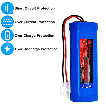 7.2V 3800mAh OXWINOU Battery Pack High Capacity 6-Cell NiMH Flat Battery Pack, Replacement Hobby Battery for RC Car, RC Truck, RC Tank, RC Boat with Standard Tamiya Connector (1Pack) - color: 1-Pack 7.2V NiMH 3800mAh Battery