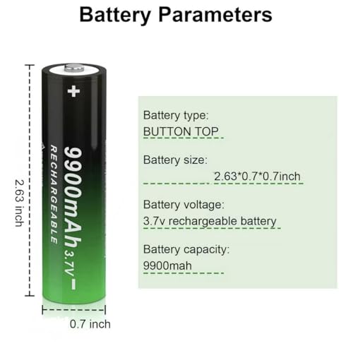 Battery for 4 Pack 9900 mAh Battery Ni-MH Rechargeable, Button Top NiMH Batteries, High Capacity Battery for LED Flashlights, Mini Fans, Toys, Remote Control, Electronic Devices, RC Car, Doorbell