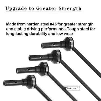 Drive Shaft CVD Upgrades Part for 1/8 Sledge 4WD #95076-4, 4pcs Front Rear Harden Steel #45 Upgrades Parts Hop-up for 1/8 4WD Sledge Monster Truck 95076-4,Black