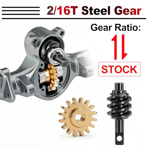 OGRC +4mm Axles with Double Joint Shaft & Brass Steering Knuckle for SCX24 | Aluminum Axle Housing, Brass Steering Knuckles, Stock 2/16T Gears, for Axial SCX24 AX24 1/24 RC Crawler, Titanium - color: Titanium