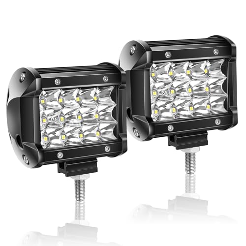 Willpower 2PCS 36W 4 Inch Led Work Light Bar Spot Beam LED Pods Waterproof Triple Row Offroad Driving Lights Fog Work Lamps for Truck Tractor 4x4 Car Boat ATV UTV SUV 4WD - size: 4'' - 36W - Spot