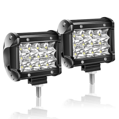 Willpower 2PCS 36W 4 Inch Led Work Light Bar Spot Beam LED Pods Waterproof Triple Row Offroad Driving Lights Fog Work Lamps for Truck Tractor 4x4 Car Boat ATV UTV SUV 4WD - size: 4'' - 36W - Spot