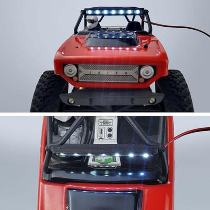 2-Pack RC Car LED Roof Light Bar, White, for SCX24 | 7 independent LED bulbs, 54mm length, compatible with Axial SCX24 Deadbolt AXI90081