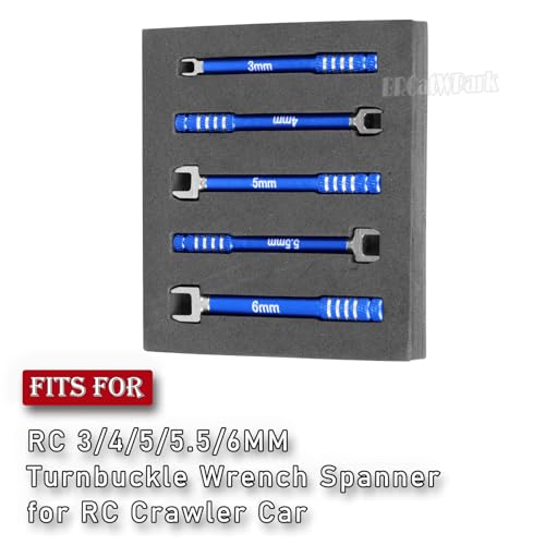 RC 3/4/5/5.5/6MM Turnbuckle Wrench Spanner for RC Crawler Car,Medium Carbon Steel Links Wrench,Multi-Function Turnbuckle Nut Ball Joint Remover RC Repair Tool,(5Pcs Navy Blue) - color: Navy Blue - (3/4/5/5.5/6mm Turnbuckle Wrench)