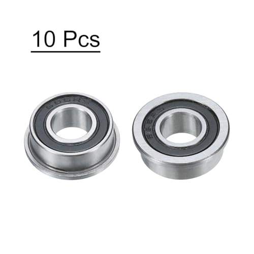 uxcell F686-2RS Flanged Ball Bearing 6x13x5mm Double Sealed Chrome Steel Flange Bearings, 10pcs - size: F686-2RS